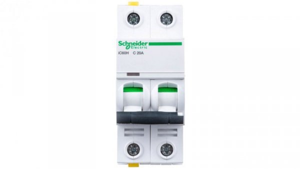 Wyłącznik nadprądowy 2P C 20A 10kA AC iC60H-C20-2 A9F07220