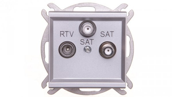 SONATA Gniazdo antenowe RTV-SAT-SAT srebro mat GPA-R2S/m/38