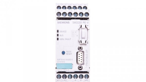 Elektroniczny moduł zabezpieczający silnik 4we/3wy 110-240V AC/DC PROFIBUS RS485 rozszerzeniowy 3UF7010-1AU00-0