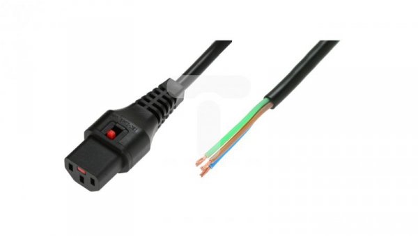 Kabel zasilający do zarobienia 3x1 OPEN/IEC C13 prosty M/Ż czarny IEC-PC1025 /2m/