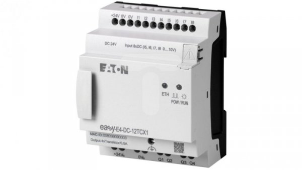 Przekaźnik programowalny easyE4 24VDC 8DI(4AI) 4DO-T EASY-E4-DC-12TCX1 197214