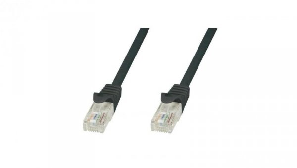 Patch cord Cat5e UTP 1m czarny CCA