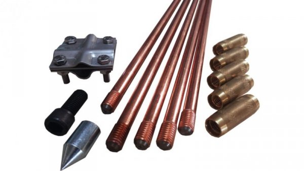 Uziom kompletny złączkowy pomiedziowany / miedziowany St/Cu powłoka 250um Cu 14,2 mm 3 m /C1030112/