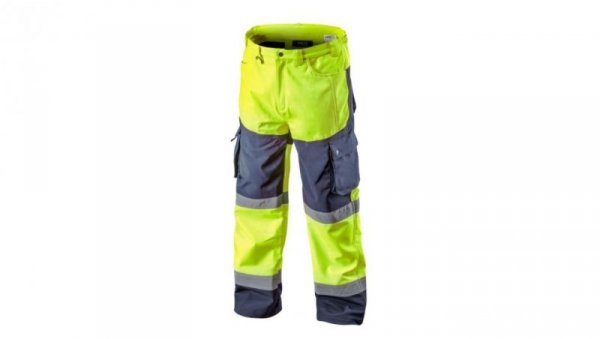 Spodnie robocze ostrzegawcze softshell, żółte, rozmiar L 81-750-L