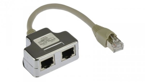 Adapter typu rozdzielacz 2xRJ45/1xRJ45 kat.5e FTP