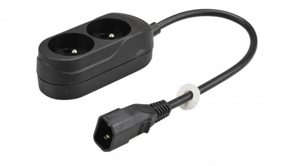 Przedłużacz do UPS 2-gniazda z/u 10A /H05VV-F 3x1 0,3m/ z wtykiem IEC C14 PS-PCU 270