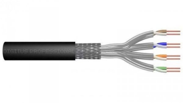 Kabel teleinformatyczny S/FTP kat.7 PE zewnętrzny suchy czarny Fca DK-1741-V-05-OD /50m/