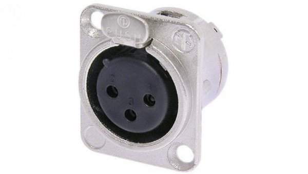 NEUTRIK Gniazdo tablicowe panelowe mikrofonowe XLR (3-pin) posrebrzane NC3FD-L-1