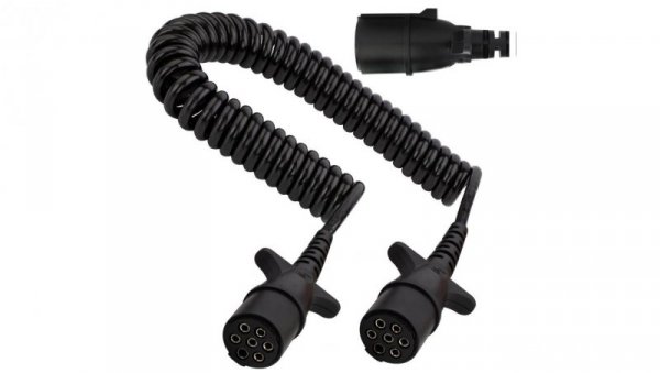 Przewód spiralny QLY-s kabel do naczepy zakończony zalewanymi wtykami 7-pin typu N 24V 4m
