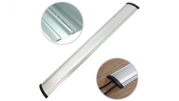 Listwa maskująca przewody TV maskownica napodłogowa naścienna 139x22mm srebrna aluminium 1,1m