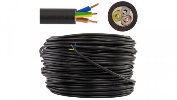 Kabel prądowy YKY 0,6/1kV 3x1,5 drut do ziemi Elektrokabel krążek 100m