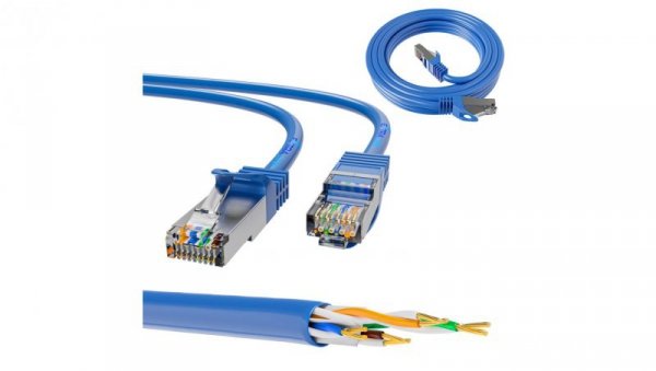 Patchcord LAN Miedź Kabel sieciowy skrętka 10Gbit/s Extralink Kat.6A S/FTP 5m
