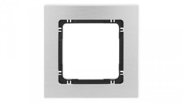 DECO Ramka uniwersalna pojedyncza - aluminium szczotkowane (ramka: srebrna spód: czarny) 7-12-DRA-1