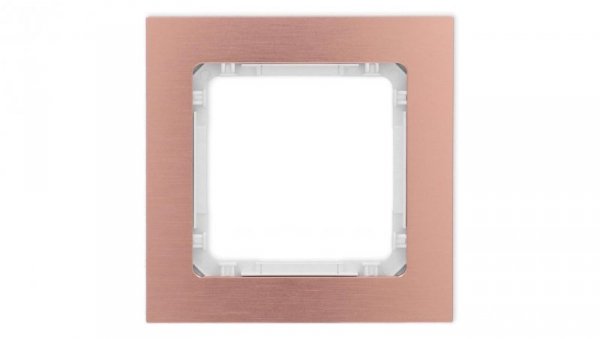 DECO Ramka uniwersalna pojedyncza - aluminium szczotkowane (ramka: kolor miedziany spód: biały) 9-0-DRA-1