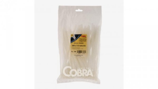Opaska kablowa otwierana wielokrotnie biała 150x7.6 COBRA /100szt./ 962101