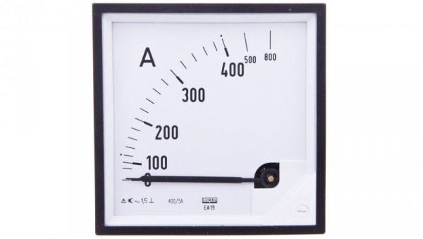 Amperomierz analogowy tablicowy 400/800A do przekładnika 400/5A 96x96mm IP50 C3 K=90 st. EA19N F42100000000