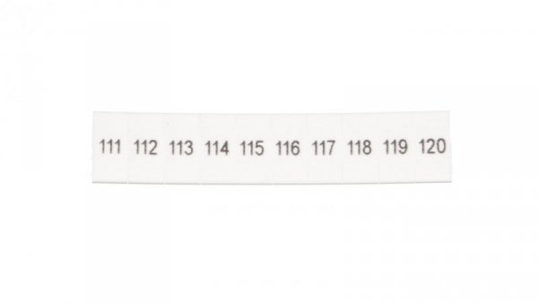 Oznacznik do złącz szynowych, opisówka ZB 5 numerowana od 111-120 kolor biały /10szt./