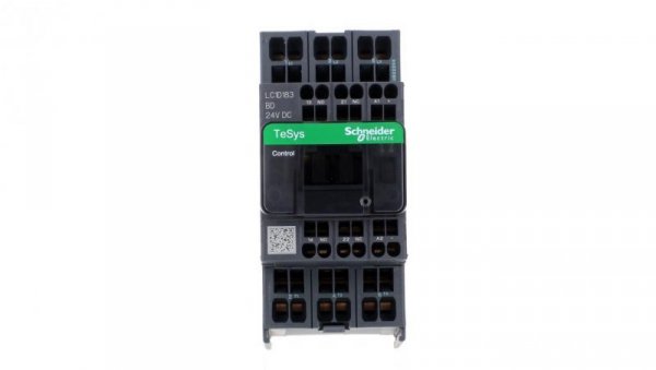 TeSys Deca Stycznik mocy I= 18A AC-3 styki pomocniczy 1R + 1Z napięcie cewki 24 V DC LC1D183BD