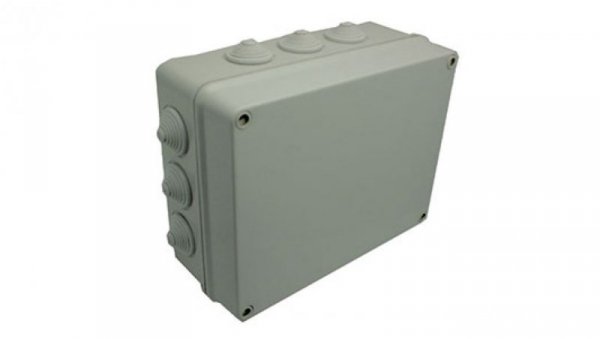 INDUSTRIAL Puszka hermetyczna n/t 305x244x168mm IP55 z 12 dławicami szara 2722-02