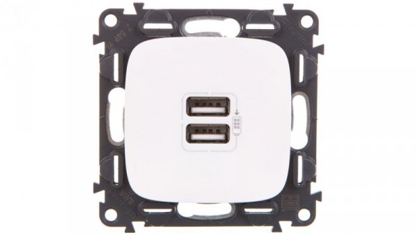 VALENA ALLURE Gniazdo ładowania usb podwójne białe 754995