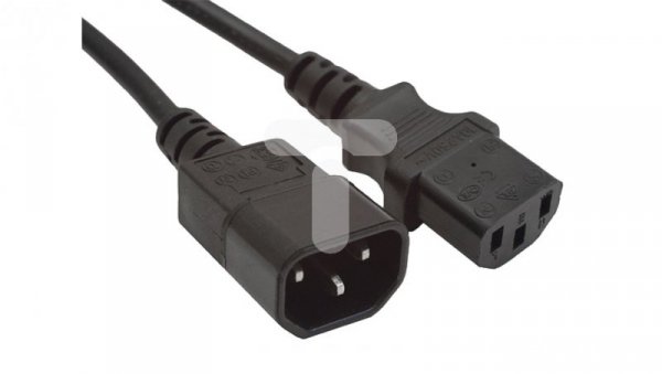 Przedłużacz kabla zasilającego IEC 320 C13 - C14 1.8m VDE czarny CA-C13E-11CC-0018-BK