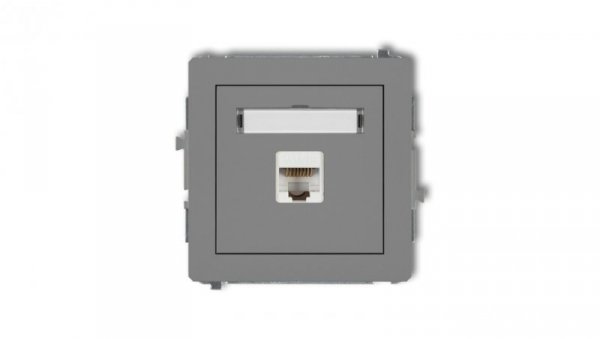 DECO Gniazdo komputerowe pojedyncze 1xRJ45, kat. 5e, 8-stykowy szary mat 27DGK-1