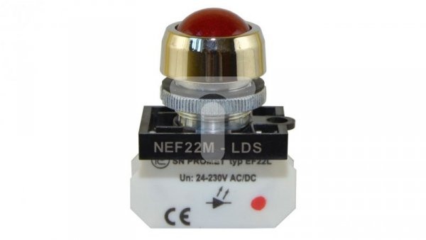 Lampka NEF22 metalowa sferyczna błyskająca czerwona W0-LD-NEF22MLDSB C