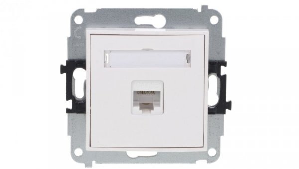 MINI Gniazdo komputerowe pojedyncze 1xRJ45 kat. 5e 8-stykowy biały MGK-1