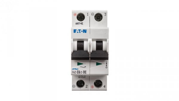 Wyłącznik nadprądowy 2P C 6A 15kA DC FAZ C6/2-DC 279137