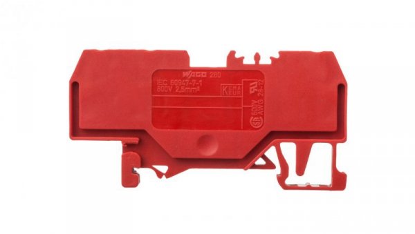 Złączka szynowa 3-przewodowa 2,5mm2 czerwona 280-653