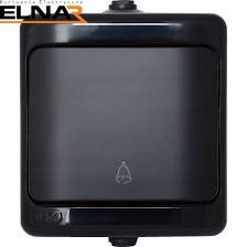 BRYZA Przycisk dzwonek IP54 10AX 250V czarny 180904