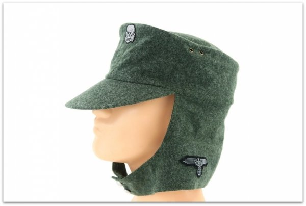 MC074 OFICERSKA CZAPKA POLOWA M43 WAFFEN-SS - SUKNO