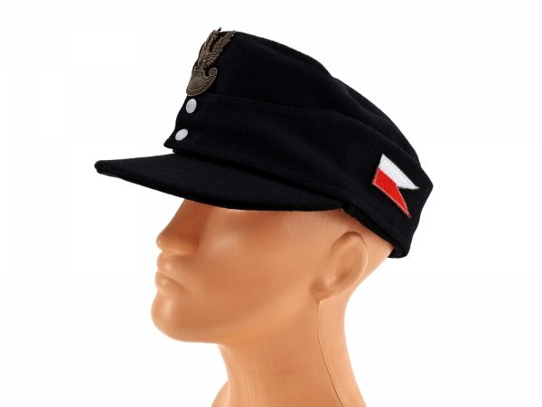 MC082 CZAPKA POLOWA M43 PROPORCZYK - POWSTANIE WARSZAWSKIE CZARNA