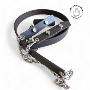 Pasek bezłezkowy HYMOBASKET skóra - z łańcuszkiem  Outlet nr - 119