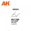 AK Interactive AK6554 HALF CANE 4.00 X 350MM – STYRENE HALF CANE – (3 UNITS)