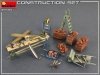 MiniArt 35594 Construction Set Kit: Ladders, Table, Buckets, Bricks, Cart, Anvil, Beams, Jack Stand & Tools 1/35