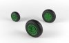 Armory Models AW48027 Mikoyan MiG-21 Fishbed wheels w/ weighted tires, early 1/48