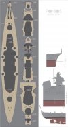 Pontos 35003WD1 DKM Bismarck Wooden Deck set (1:350)