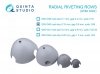 Quinta Studio QRV-040 Radial riveting rows (rivet size 0.15 mm, gap 0.6 mm, suits 1/48), White color 1/48