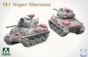 Takom 2195W M4A1(76w)HVSS + M1 Super Sherman + US Army Tank Crewman - Limited Edition Sherman² Box 1/35