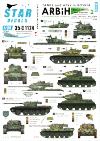 Star Decals 35-C1124 ARBiH (Muslim). T-34/85, M18 Hellcat, T-55/Hellcat, M-84, M-60PB, M53/59 Praga, PT-76B, M47 Patton 1/35