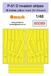 Omask 80089 P-51 D invasion stripes 18 inches - yellow mask (for Eduard) 1/48