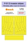 Omask 80091 P-51 D invasion stripes 18 inches - yellow mask (for Eduard) 1/72