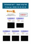 Omask X8001 Universal set 1 - black vinyl foil (80092, 80093, 80094, 80095, 80096)