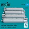 RESKIT RS72-0523 CBU-89B cluster bombs GATOR (4 pcs) (3D Printed) 1/72