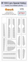 Omask 67001 Bf 109 E masks for control surfaces (for SH) 1/72