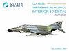 Quinta Studio QD+48448 F-4G early 3D-Printed & coloured Interior on decal paper (Zoukei Mura SWS) (with 3D-printed resin parts) 1/48