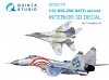 Quinta Studio QD32176 MiG-29A NATO service 3D-Printed & coloured Interior on decal paper (Trumpeter) 1/32