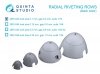 Quinta Studio QRV-043 Radial riveting rows (rivet size 0.10 mm, gap 0.4 mm, suits 1/72), Black color 1/72