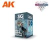AK Interactive AK1063 WARGAME COLOR SET. BLUE ARMOR. 4x17 ml